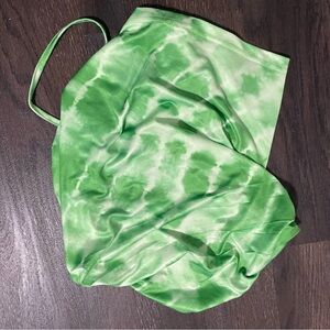 Green Tie-Dye Back Halter Top